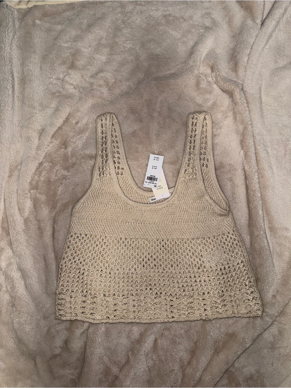 Abercrombie & Fitch Cream Crochet Crop Tank